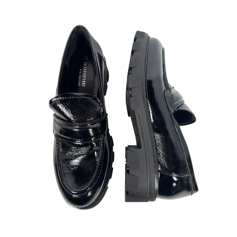 La Canadienne Douglas Platform Loafer Womens 10 M‎ Black Patent Leather